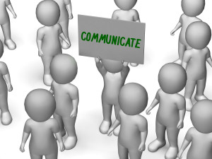 Communicate Sign Shows Speaker Or Discussion